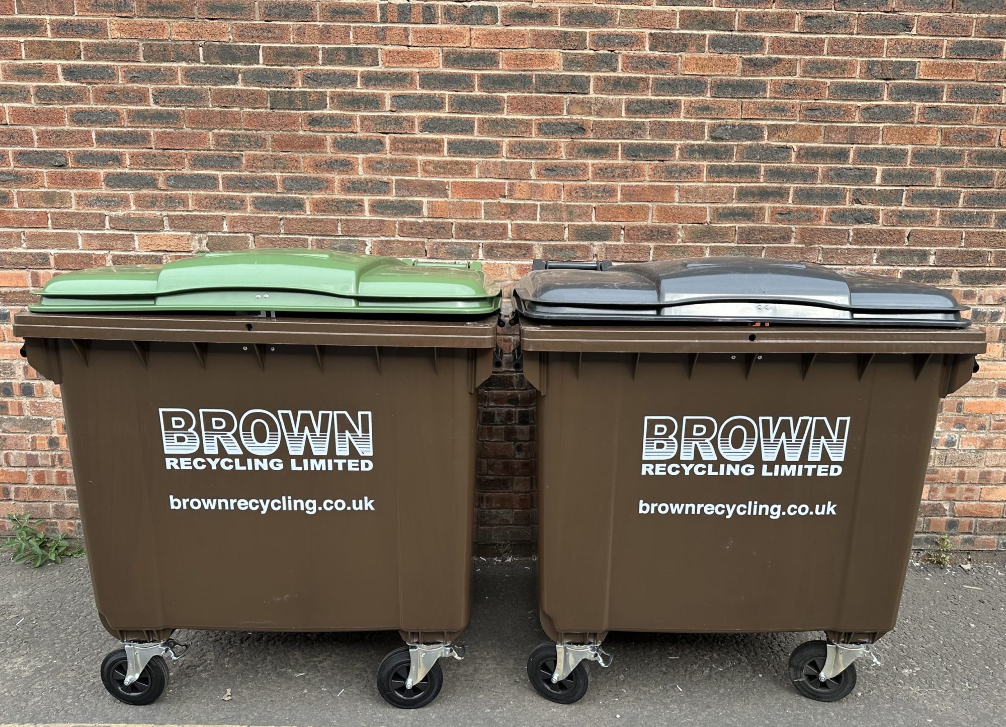 1100L Brown bin - New Brown 100% Recycled Plastic Waste Bins