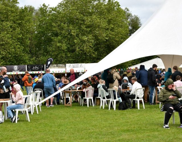 hundreds of people at stone food fest