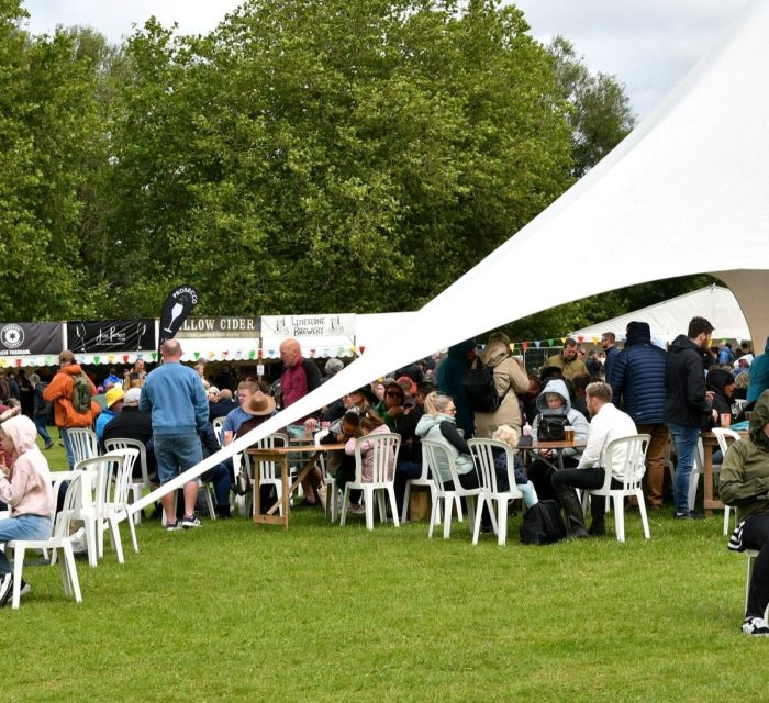 hundreds of people at stone food fest