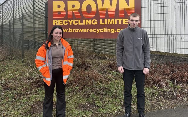 apprentices stood outside of Brown Recycling site