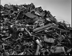 Archive photo showing a pile of scrap metal. As part of the National Salvage Campaign, this was recycled into aircraft, weapons, ship parts, gas masks and even explosives for the war effort.