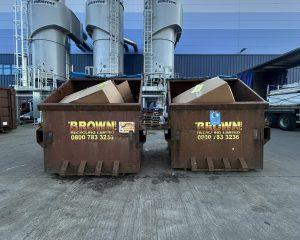 2 brown recycling industrial bins - solidor case study