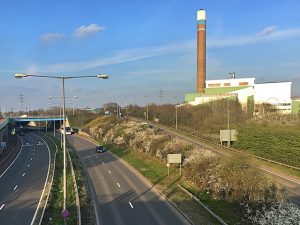 Right; Hanford Energy from Waste (EfW) facility in Stoke-on-Trent, Left; the ‘D-Road’.
